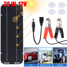 30w Solar Panel 12v Trickle Charger Battery Charger Kit Maintainer Boat Car Rv
