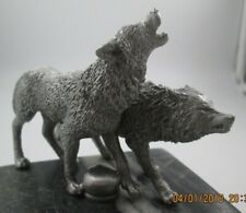 Rare Wolves Running Howling Coyote Yellowstone Ratrod Hotrod Car Hood Ornament