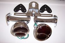 1928-1931 Ford Model A Taillight Kit Stainless Lights With Glass Lenses.