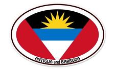 Antigua And Barbuda Euro Flag Oval Car Window Bumper Sticker Decal 5 X 3