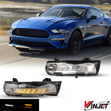 For 2018-2023 Ford Mustang Led Fog Lights Wsequential Turn Signal Drl Pairs