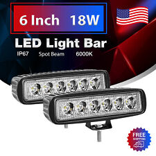 Slim 6 Inch Led Light Bar 18w Spot Fog Driving Lights For Jeep Ford Atv Boat 4wd