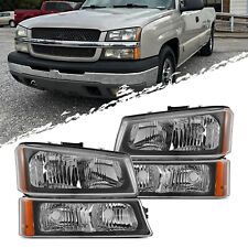 For 2003-2006 Chevy Silverado Avalanche 1500 2500 3500 Bumper Lamps Headlights
