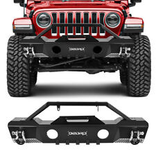 Oedro Front Bumper For 1987-2006 Jeep Wrangler Yj Tj W Winch Plate D-rings