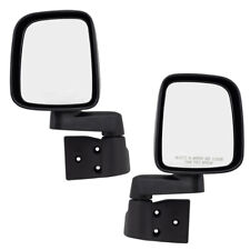 New Pair Set Manual Side View Mirrors Glass Housing For 03-06 Jeep Wrangler Suv