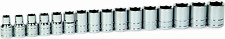 Williams 32943 16-piece 12-inch Drive Metric Shallow 6 Point Socket Set