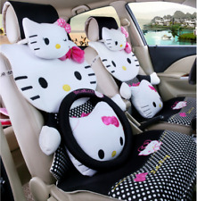New Hello Kitty Car Seat Covers Steering Wheel Cover Head Restraint 14pcs