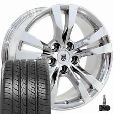 5x120 Chrome 18 Inch 4717 Rims Tires Tpms Set Fit 2014-2017 Cadillac Cts