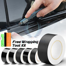 Gloss Matte Carbon Fiber Style Black Vinyl Wrap Roll Chrome Delete1 Car Trim
