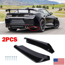 Glossy Black Rear Bumper Diffuser Splitter Canards For Chevy Camaro Ss Rs Lt