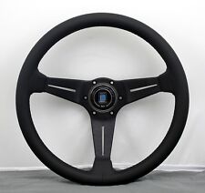 Nardi Steering Wheel Deep Corn 350mm Black Leather Black Stitching Classic Horn
