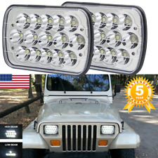 For 1987-1995 Jeep Wrangler Yj 2pcs 7x6 5x7 Led Headlights Highlow Beam Dot H4