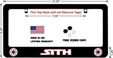 Star Wars Sith Thin Top Custom License Plate Frame