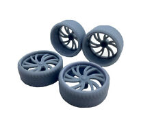 124 125 Scale Billet Truck Car Wheels And Tires Set Staggered And Deep Dish