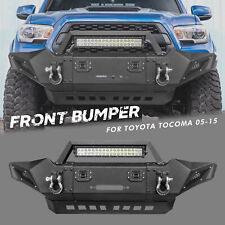 Heavy Duty Front Bumper W Winch Plate Led Lights For 2005-2015 Toyota Tacoma