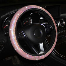 Crystal Diamond Steering Wheel Cover Pu Leather With Colorful Pink Bling Bli Us