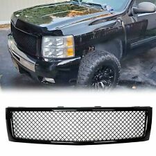 For 07-13 Chevy Silverado 1500 Black Front Upper Bumper Mesh Grille Grill Frame
