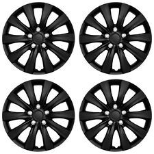 16 Set Of 4 Black Wheel Covers Snap On Full Hub Caps Fits R16 Tire Steel Rim