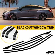 Chrome Delete Blackout Overlay For 2016-21 Honda Civic Sedan Window Trim Black