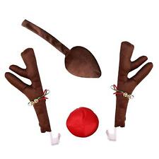 Car Reindeer Antlers Nose Decorations Set Car Costume Auto Accessories For Car