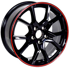 17x7.5 Honda Civic Wheels Type R Style Blackred Lip Rim 5x114.3 Set Of 4