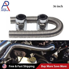 36 Stainless Steel Radiator Flexible Coolant Water Hose Kit With Caps Universal