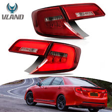 2pcs Vland Led Red Tail Lights Drl Brake Light For Toyota Camry 2012 2013 2014