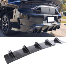 Carbon Fiber Style Rear Bumper Lip Shark Fins For Dodge Charger Challenger Srt