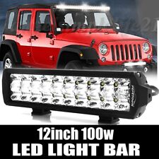 12 Inch 100w Led Light Bar Combo Offroad Suv 4wd Car Boat Truck Driving Fog Lamp