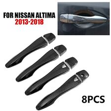 Carbon Fiber Grain Side Smart Door Handle Cover Trim For 2013-2018 Nissan Altima