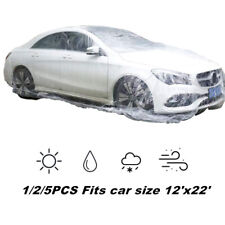 10x Clear Plastic Emporary Universal Disposable Car Cover Waterproof Dust Garage