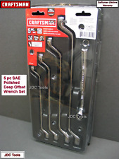 Craftsman Tools 5 Pc Sae Full Polished Long 12pt Offset Boxend Wrench Set