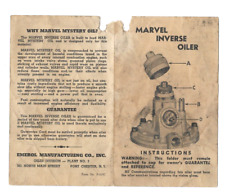 Vintage Marvel Inverse Oiler Stationary Engine Tractor Installation Instructions
