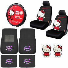 New 11pc Sanrio Hello Kitty Car Truck Floor Mats Steering Wheel Cover Seat Cover
