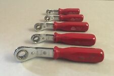 Vintage Mac Tools 5 Piece Ratcheting Wrench Set With Screwdriver Handles Usa