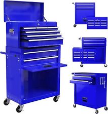 8-drawers Rolling Tool Box Cart Tool Chest Tool Storage Cabinet W Wheels Blue