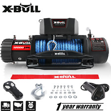 Xbull 12000 Lbs Electric Winch Synthetic Rope Truck Trailer Towing 12v Suv