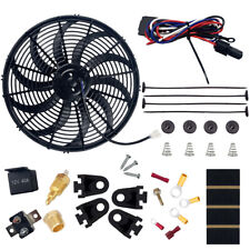 16 Electric Radiator Slim Push Pull Cooling Fan 12v 120w 1000 Cfm Mount Kit