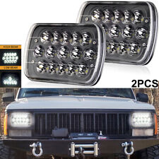 For Jeep Cherokee Xj Wrangler Yj 7x6 Led Headlights Hilo Sealed Beam Pair