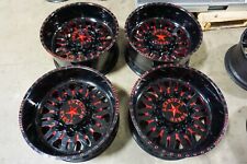 4 24 24x12 8x170 -40 American Force Forged Omen Black Red Wheels Rims F250