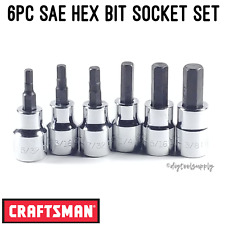 Craftsman Standard Sae Hex Bit Allen Key Socket Set 38 Drive Ratchet 6pc