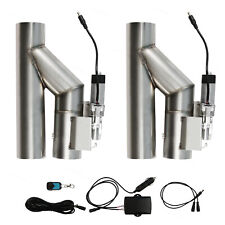 2pcs 2.5 Electric Exhaust Downpipe E-cut Out Valve One Controller Remote Kit