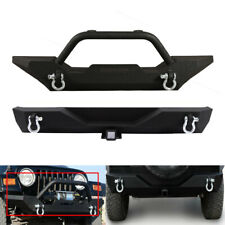 Front Bumper W Winch Plate D-rings Led Lights Fits 87-06 Jeep Wrangler Tjyj