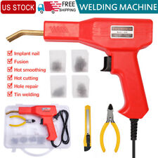 Red 110v Hot Stapler Plastic Repair Car Bumper Welding Welder Machine Gun Kit Us