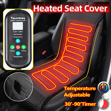 Universal Heated Car Seat Cover Cushion 12v-24v Heater Warmer Winter Pad Us