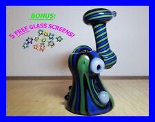 New 4 Inch Heady Glass Wig Wag Mini Bubbler Awesome Color Wigwag Pipe Bong A