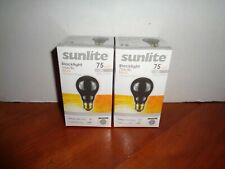 2 Sunlite Black Light Bulbs A19 Incandescent 120v 75w Standard E26 Medium Base