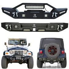 Classic Front Or Rear Bumper Wlightsd-rings For 1987-2006 Jeep Wrangler Tj Yj