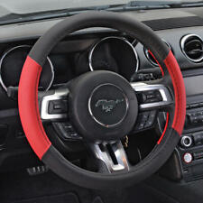 Red Black Faux Leather Steering Wheel Cover For Car Van Suv Truck Auto 15
