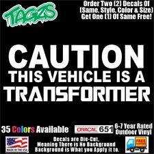 Caution Transformer Funny Diecut Vinyl Window Decal Sticker Car Truck Suv Jdm